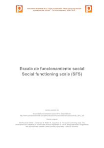 Escala de funcionamiento social Social functioning scale (SFS)