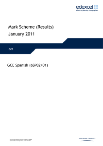 Mark scheme - Unit 2 (6SP02) - January 2011