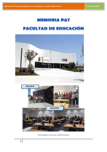 Memoria PAT Facultad de Educación. Coordinadora: Asunción