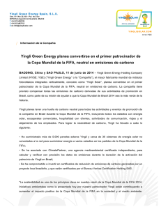 Yingli Green Energy planea convertirse en el primer