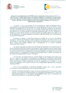 Instrucción de la Directora de la OEPM sobre reembolsos y