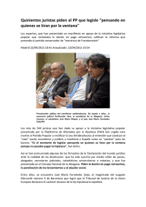 Quinientos juristas piden al PP que legisle pensando en quienes se