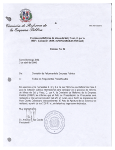 Proceso de Reforma de Minas de Sal y Yeso, C. por A. REF
