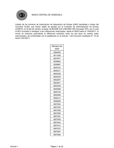 Número de AAD - Banco Central de Venezuela
