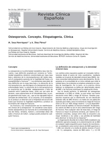 Osteoporosis. Concepto. Etiopatogenia. Clínica