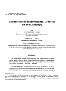 Estratificación multivariante . Criterios de evaluación(*)