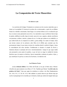 La Composición del Texto Masorético, Roberto J. Ayala