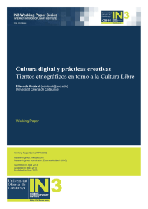 Cultura digital y prácticas creativas Tientos etnográficos en torno a