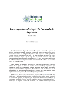 La «Alejandra» de Lupercio Leonardo de Argensola