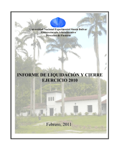 Informe de Liquidación y Cierre 2010