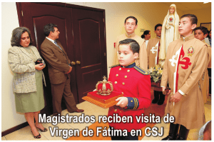 Magistrados reciben visita de Virgen de Fátima en CSJ