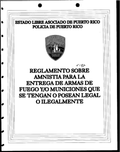 REGLAMENTO SOBRE AMNISTIA PARA LA ENTREGA DE ARMAS