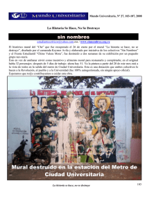 Mural destruido en la estación del Metro de Ciudad