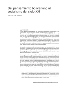 Del pensamiento bolivariano al socialismo del siglo XXI