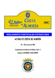 42 RALLYE COSTA DE ALMERÍA - Automóvil Club de Almería