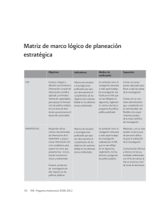 Matriz de marco lógico de planeación estratégica