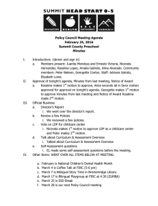Policy Council Meeting Agenda February 25, 2016 Summit County