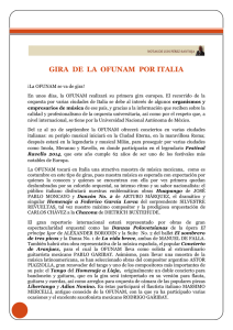 Gira de la OFUNAM por Italia 2014