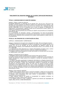 reglamento del registro general de la excma. diputacion provincial