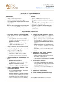 10 pasos para organizar un lugar en formato pdf