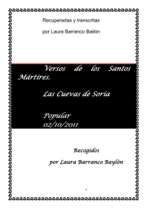 Versos de los Santos Mártires. Mártires. Las Cuevas - soria