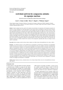 Actividad antiviral de compuestos aislados de esponjas marinas