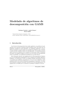 Modelado de algoritmos de descomposición con GAMS