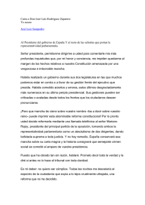 Carta a Don José Luís Rodríguez Zapatero