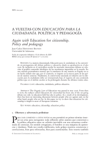 A vueltas con educación para la ciudadanía. política y pedagogía