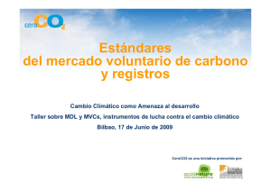 Estándares del mercado voluntario de carbono y registros