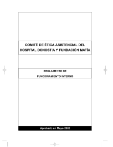 Reglamento de funcionamiento del Comité de Etica