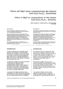 Efecto del MgO sobre composiciones del sistema CaO