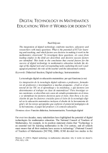 digital technology in mathematics education: why it works (or