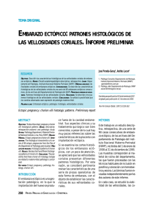 patrones histológicos de las vellosidades coriales. informe preliminar
