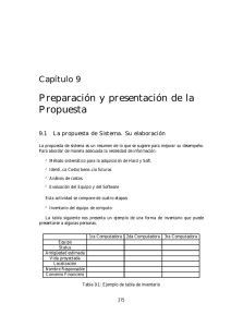 Preparación y presentación de la Propuesta