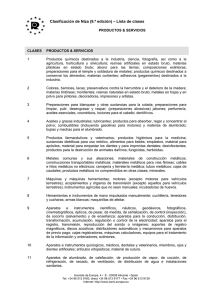 Clasificación de Niza (9.ª edición) – Lista de clases