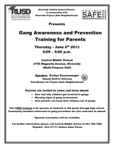 Gang Awareness and Prevention Training for Parents