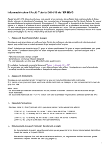 Informació sobre l`Acció Tutorial 2014/15 de l