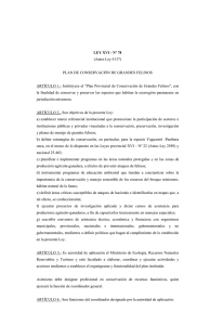 LEY XVI - º 78 (Antes Ley 4137) PLAN DE CONSERVACIÓN DE