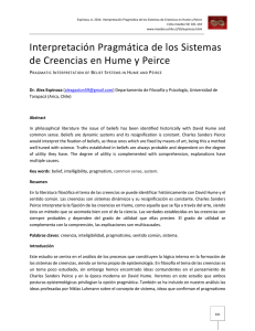 Interpretación Pragmática de los Sistemas de Creencias en Hume y