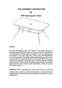 THE ASSEMBLY INSTRUCTION OF OPP Rectangular Table