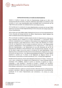 Instrucción Rectoral de Fusión de Departamentos.