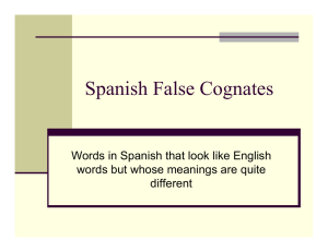 Spanish False Cognates - INSIDE CFISD.NET Home Page