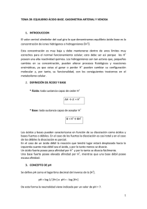 TEMA 39: EQUILIBRIO ÁCIDO-BASE. GASOMETRIA ARTERIAL Y