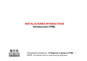 INSTALACIONES INTERACTIVAS Introducción HTML