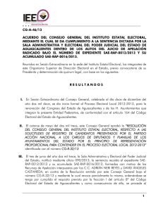 CG-A-46/13 - Instituto Estatal Electoral de Aguascalientes