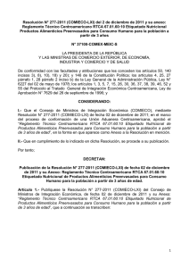 Resolución N° 277-2011 (COMIECO-LXI) del 2 de diciembre de