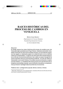 raices históricas del proceso de cambios en venezuela