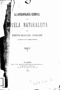 La antropología criminal y la novela naturalista por Benito Mariano