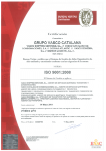 Certificado ISO Vasco Catalana Group